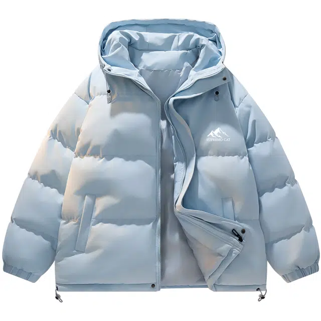 吾皇猫 美式复古学院风简约百搭卡通动漫基础款连帽保暖加厚休闲多巴胺宽松棉服 男女同款