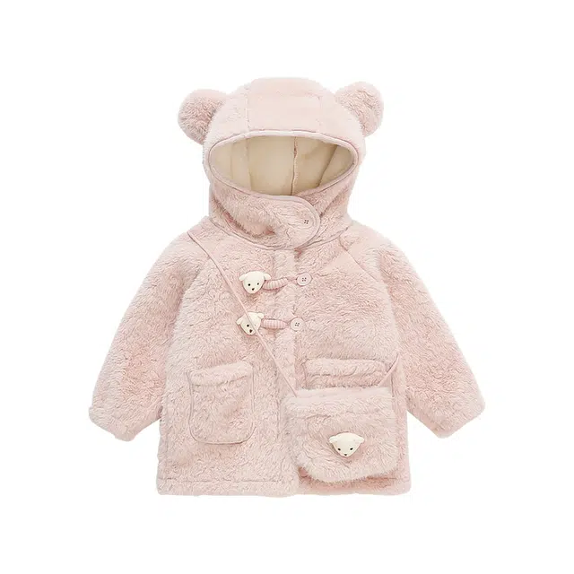 木木兔 可爱柔软亲肤轻盈大衣 粉色 中小童