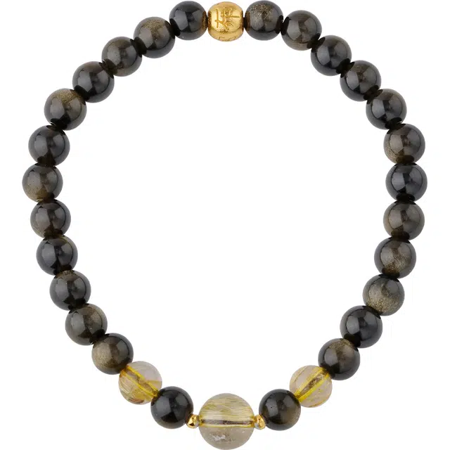 布达拉宫 华丽霸气 黑曜石 手串 男女同款情侣款