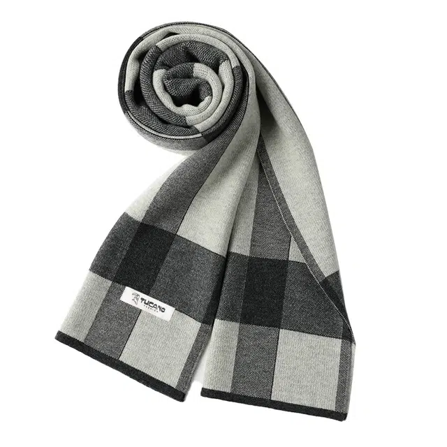 啄木鸟 冬季针织 高档双层加厚 学生礼盒 绒线围巾 男款