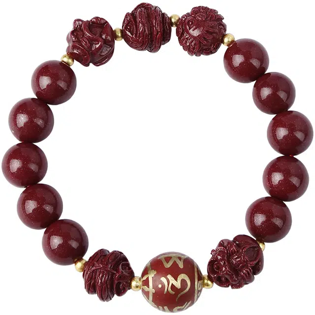布达拉宫 六字真言 朱砂 手串 男女同款情侣款