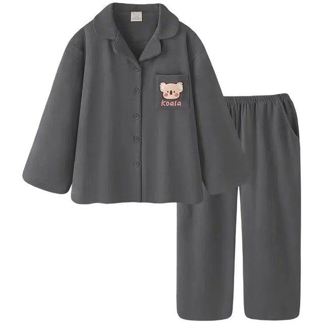 北极绒 亲肤舒适加厚保暖长袖长裤睡衣套装 女款 考拉