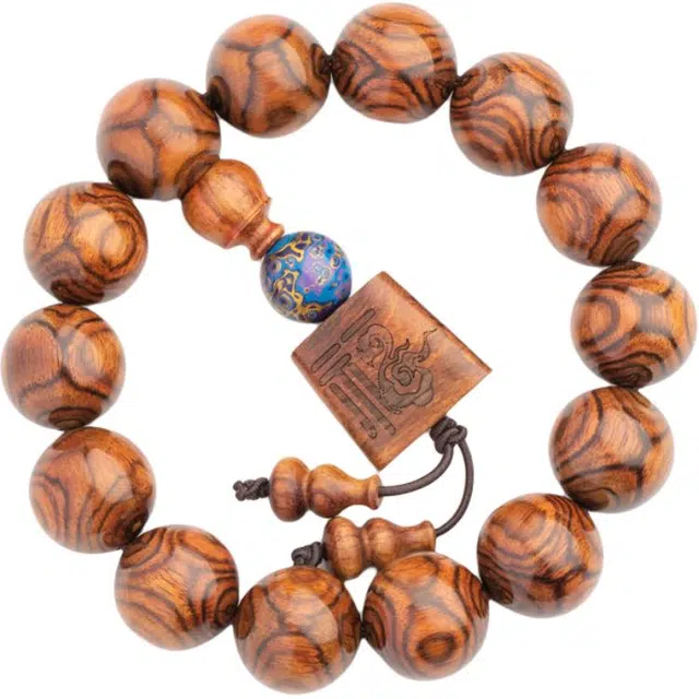 仙源 福字牌 转运招财小众盘玩新中式佛珠 平安福 花梨木 木作手串 男女同款情侣款