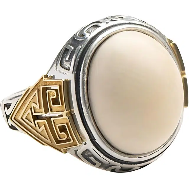 仙源 蛋面高级个性新中式文玩指环饰品可调节 猛犸 戒指 男女同款情侣款