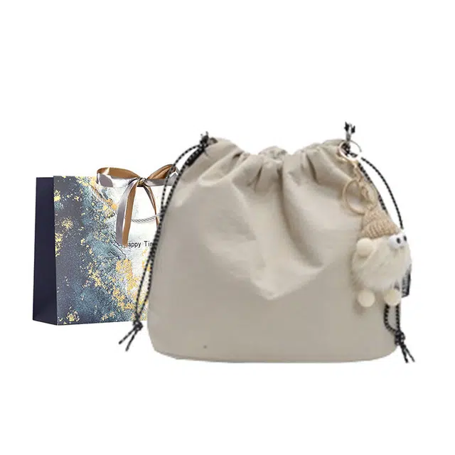 伊曼家 秋冬潮学生上课休闲水桶包 布 单肩包 女款 米白色/绿色/黑色