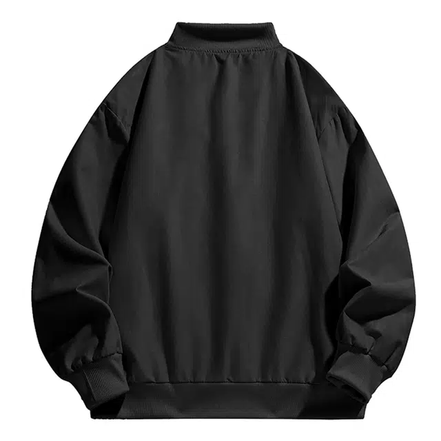 纳趣 美式哥特式字体麂皮宽松休闲棒球领夹克外套 男女同款