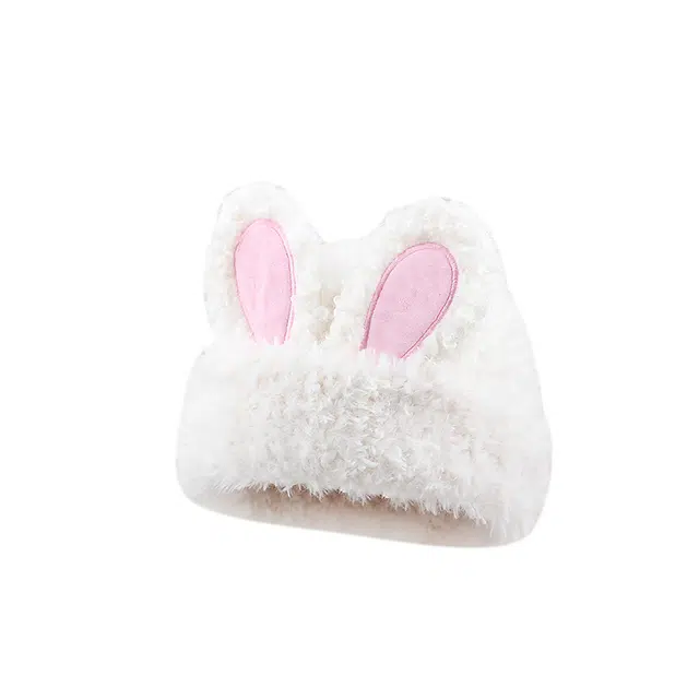 木林森 毛绒兔耳朵帽子秋冬保暖毛茸茸针织帽 聚酯纤维 绒线帽 男女同款情侣款