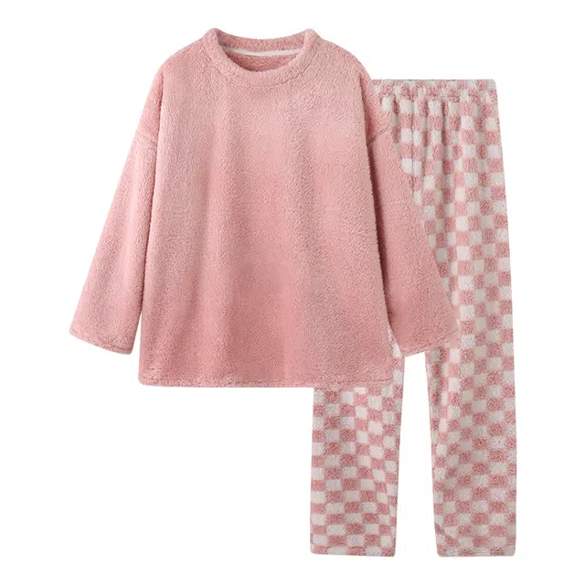 欧诗帛 加厚舒适透气保暖睡衣套装 女款 图片色