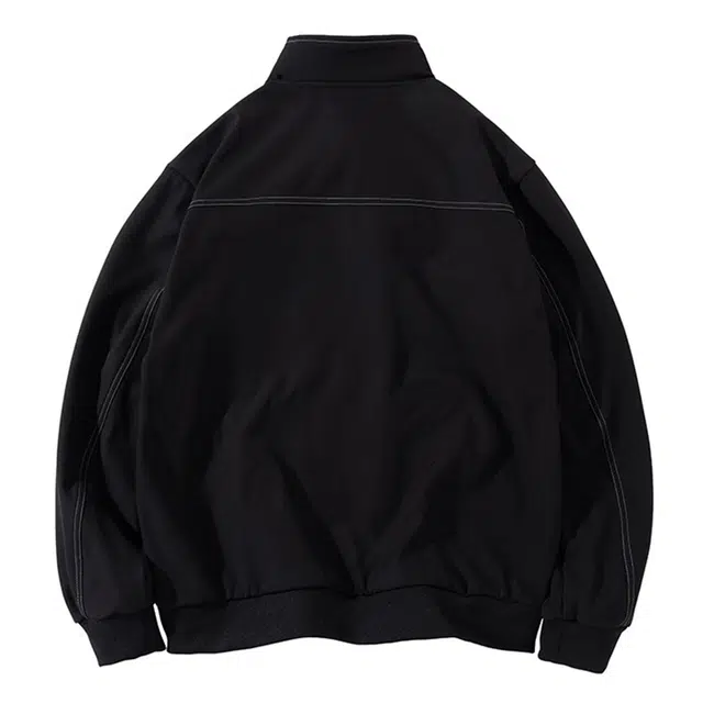 纳趣 美式复古高街机能痞帅时尚宽松夹克外套 男女同款 黑色