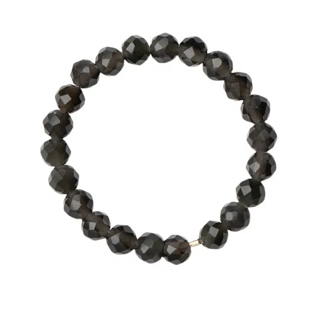 龙弗 五行聚财新中式复古风简约小众设计素圈 黑曜石 戒指 男女同款情侣款