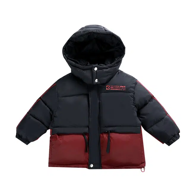 木木兔 连帽时尚柔软轻盈棉衣 酒红 中小童