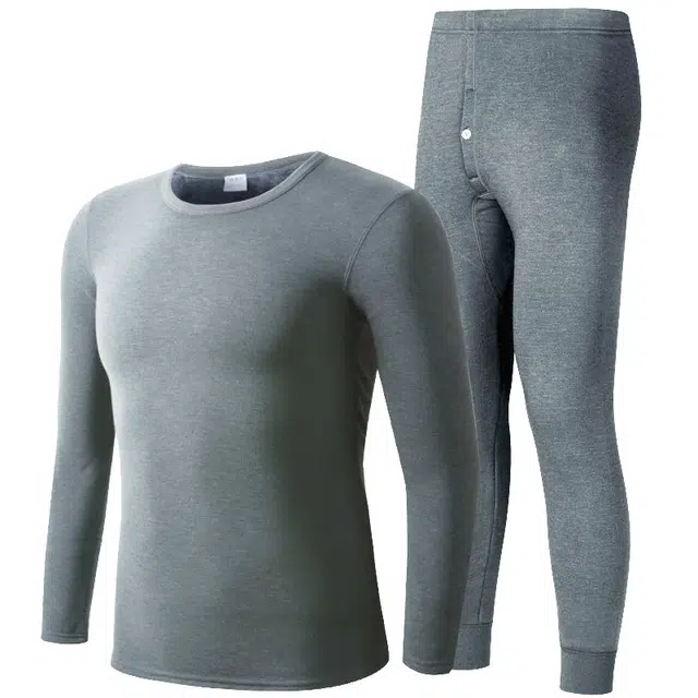 恒源祥 加绒加厚德绒蓄热抑菌打底保暖套装 男款