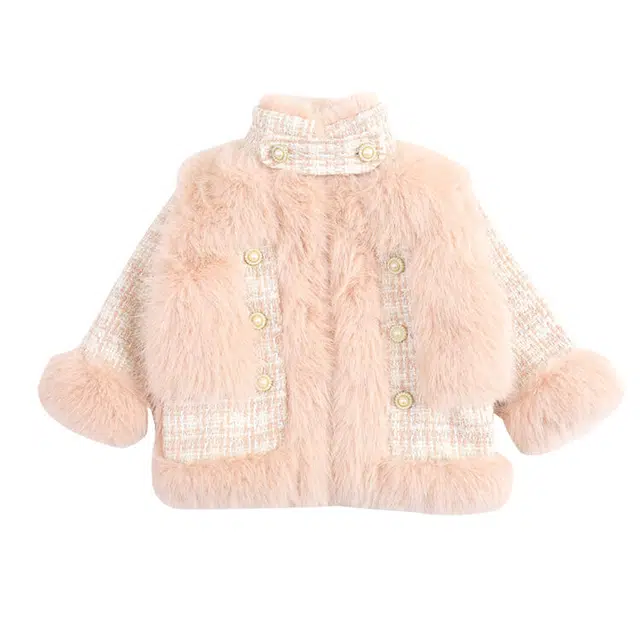 木木兔 轻盈百搭时尚柔软大衣 粉色 青少年