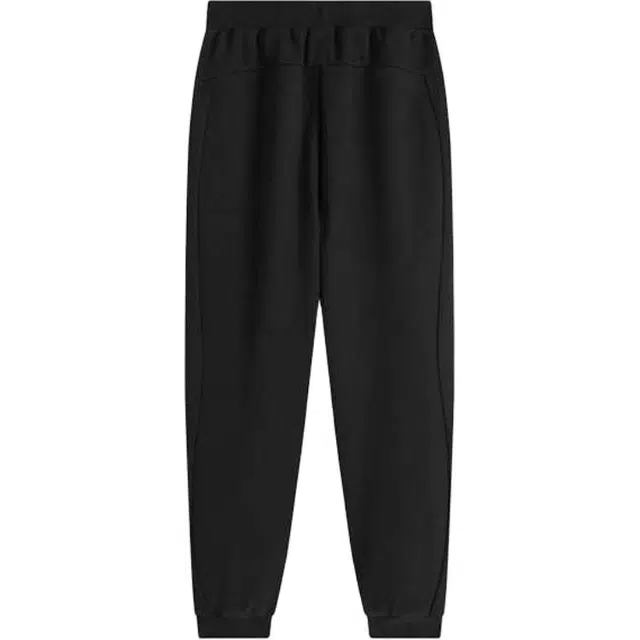 青少年 安踏儿童 中腰字母舒适透气加绒保暖束脚针织运动裤 梦幻黑