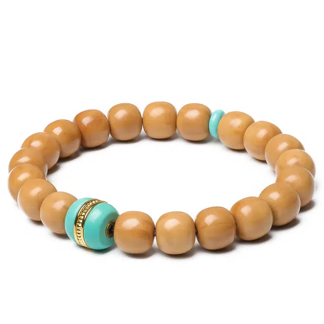 三檀小舍 国风国潮 绿松汉堡珠精工归圆 文玩盘玩 猴头核桃 手串 男女同款情侣款