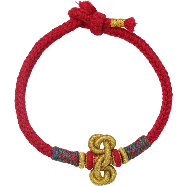 布达拉宫 文创五彩绳文昌结藏式旺桃花 织物 手链 男女同款情侣款