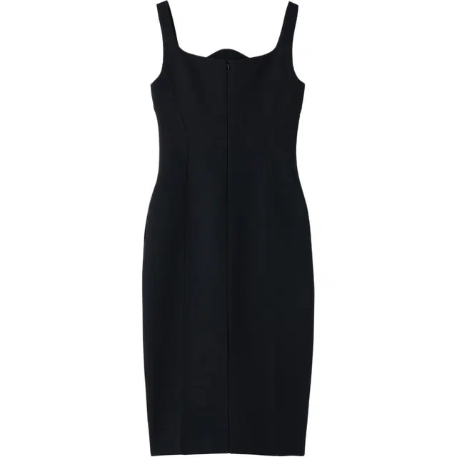 RECTO FW24 RC SIGNATURE CURVED NECK DRESS Black