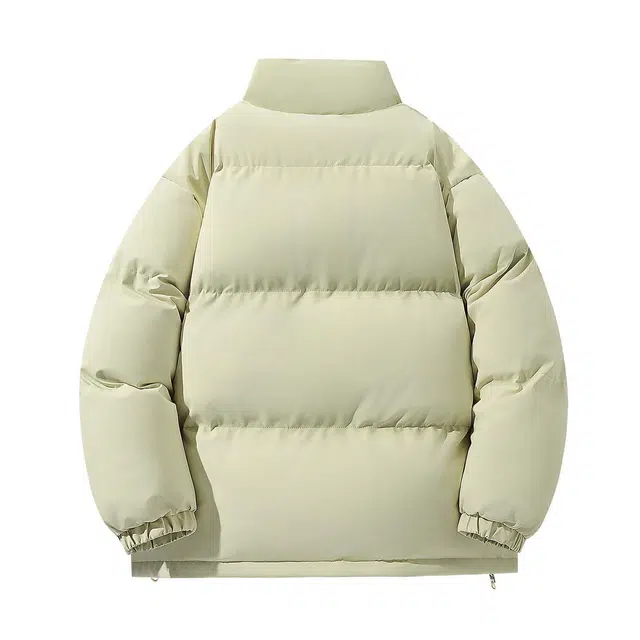依文 简约高级感休闲百搭立领宽松面包服领口格纹中性风设计感无性别穿搭潮牌保暖廓形小众慵懒风棉服 男女同款
