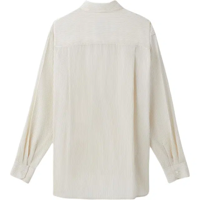 RECTO FW24 KALLOS SUSTAINABLE LYOCELL STRIPE SHIRT LIGHT BEIGE