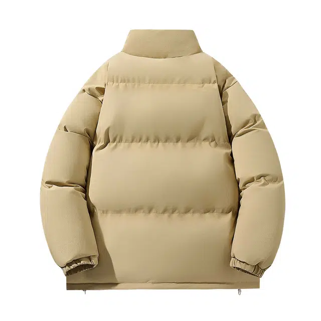 依文 简约高级感休闲百搭立领宽松面包服领口格纹中性风设计感无性别穿搭潮牌保暖廓形小众慵懒风棉服 男女同款