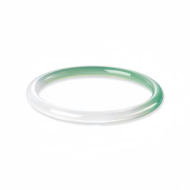 兰慕茵诺 玉石细圆条美人镯新中式国风一步一响 青山黛 青梅煮酒 渐变青色 福气满满 #好运 玉髓 手镯 女款