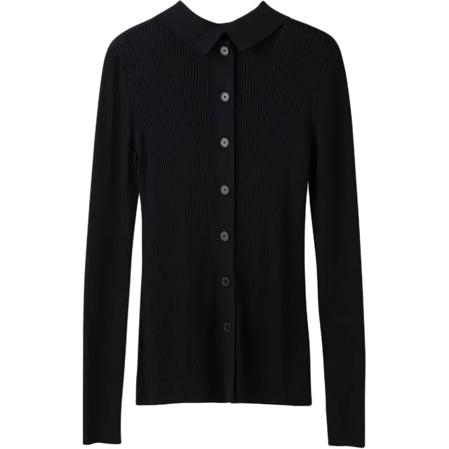 RECTO FW24 BOTH SIDES OPENING FITTED KNIT TOP Black