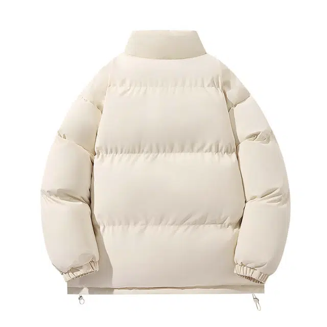 依文 简约高级感休闲百搭立领宽松面包服领口格纹中性风设计感无性别穿搭潮牌保暖廓形小众慵懒风棉服 男女同款
