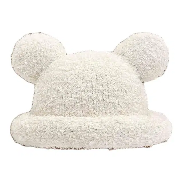 木林森 日系可爱米奇耳朵秋冬季保暖休闲简约百搭大头围 毛绒 绒线帽 男女同款情侣款