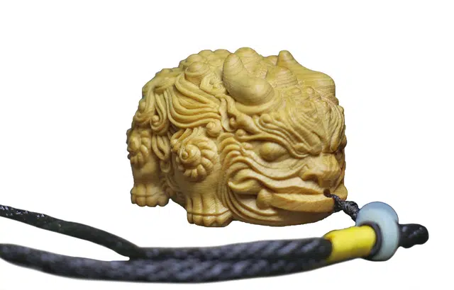 檀欣 新中式 大富大贵 原木雕刻双头大貔貅文玩摆件 钱多多招财转运把玩收藏工艺品 复古民族风随身盘玩 崖柏 把件 男女同款情侣款