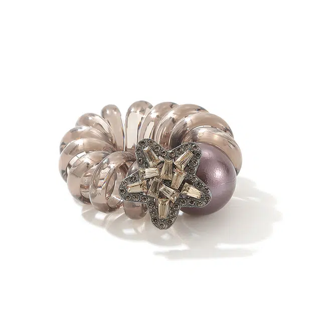 如花梦 韩国东大门水钻星星电话线复古 亚克力 发圈 女款