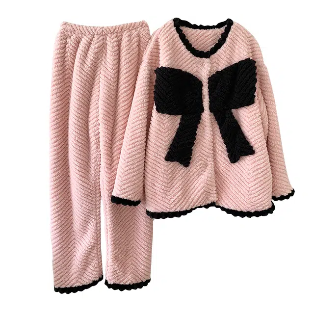 欧诗帛 少女种草款系列 舒适简约家居服休闲长袖长裤睡衣套装 女款 图片色