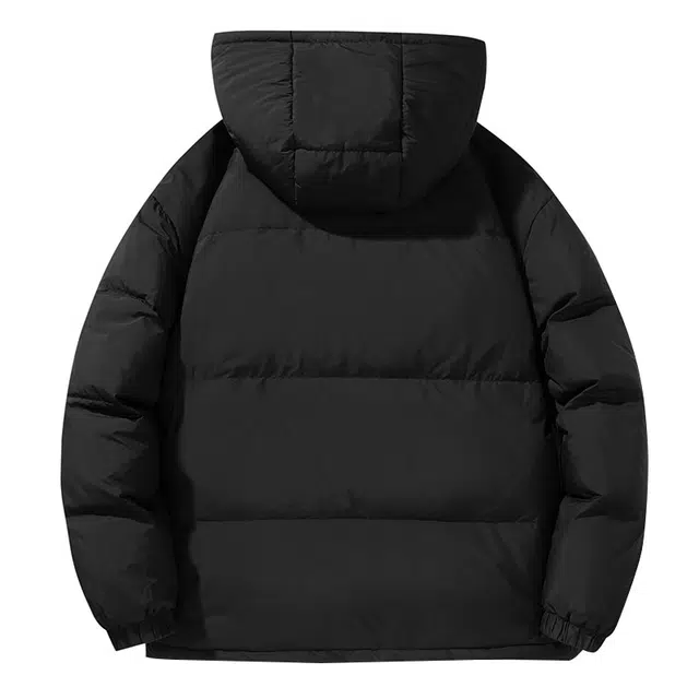 雅鹿 美式简约纯色加厚潮流时尚保暖御寒连帽羽绒服 男女同款