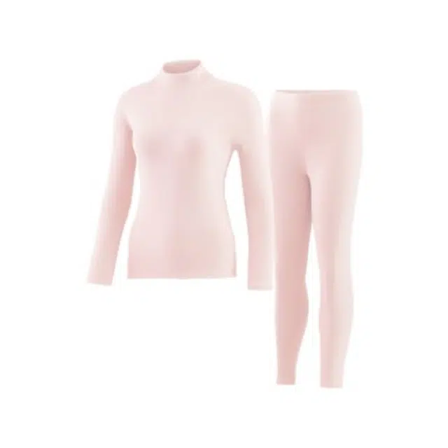 俏佳人 加绒加厚中高领考拉绒发热防寒保暖套装 女款