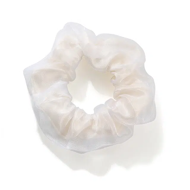 如花梦 超仙纯色网纱简约森系大肠 高级感扎优雅百搭 布艺 发圈/头绳 女款