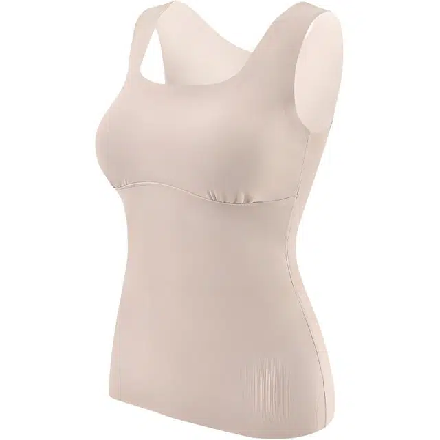 草本初色 无痕带胸垫内搭保暖打底背心 女款