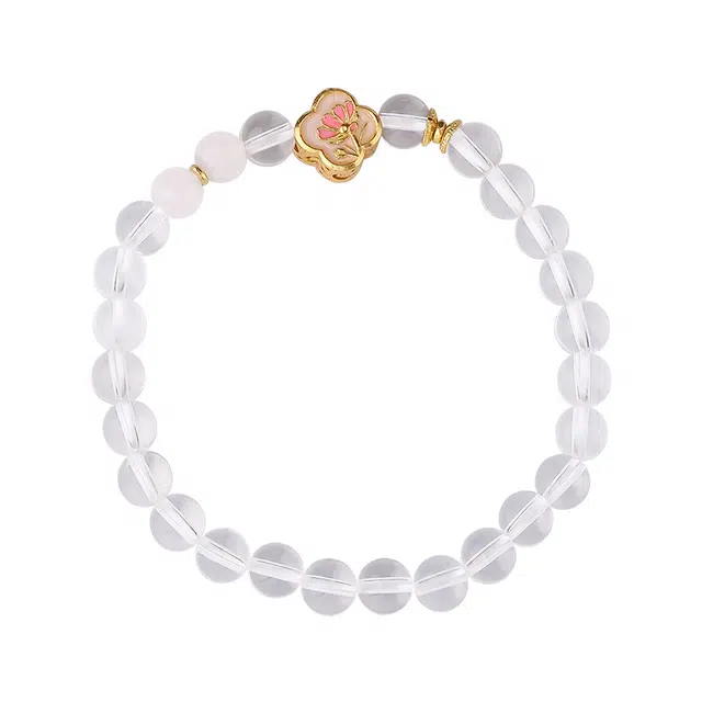 布达拉宫 粉色珠子串珠国潮简约财源广进事业有成多财多福 水晶 手串 女款