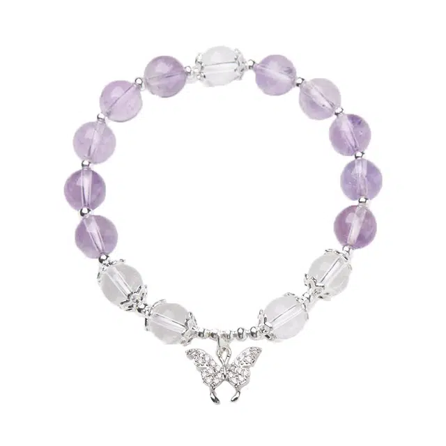 大唐国鼎 蝴蝶 简约时尚 小众设计 小巧精致 百搭 旺本命/财运/事业/好运 水晶 手串 女款