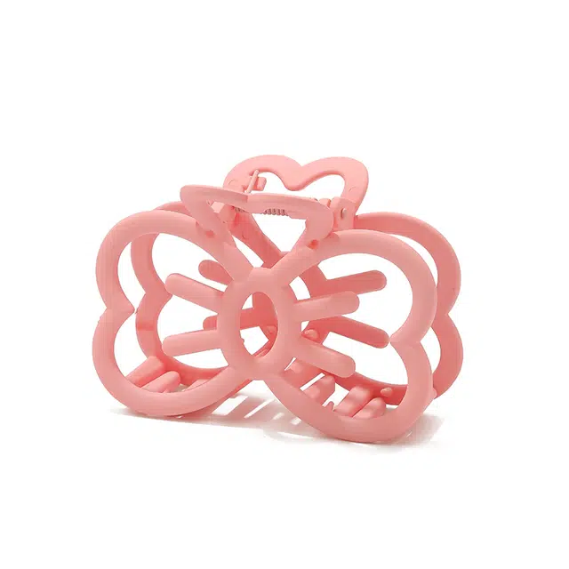 如花梦 鲨鱼夹发卡子头饰日韩可爱镂空蝴蝶结甜美少女后脑勺盘发抓夹 亚克力 发夹 女款