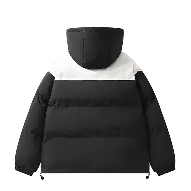 吾皇猫 美式高街潮流纯色基础款防风保暖面包服休闲通勤连帽休闲宽松棉服 男女同款