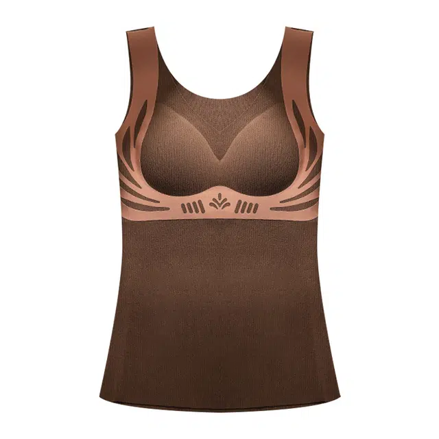 二三二三 纯色聚拢无痕背心式简约文胸 女款 咖啡色