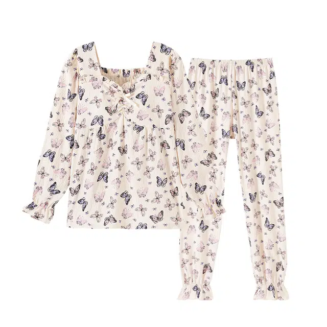 欧诗帛 带胸垫可外穿高级感大码家居睡衣套装 女款 图色