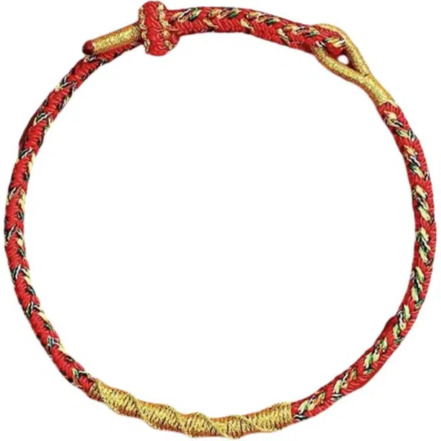 银千惠 鸿运彩绳 新中式国潮风 本命年平安纳福红绳复古盘龙结小众精致简约五彩编织手绳好运 百搭可调节首饰礼盒装 手链 女款