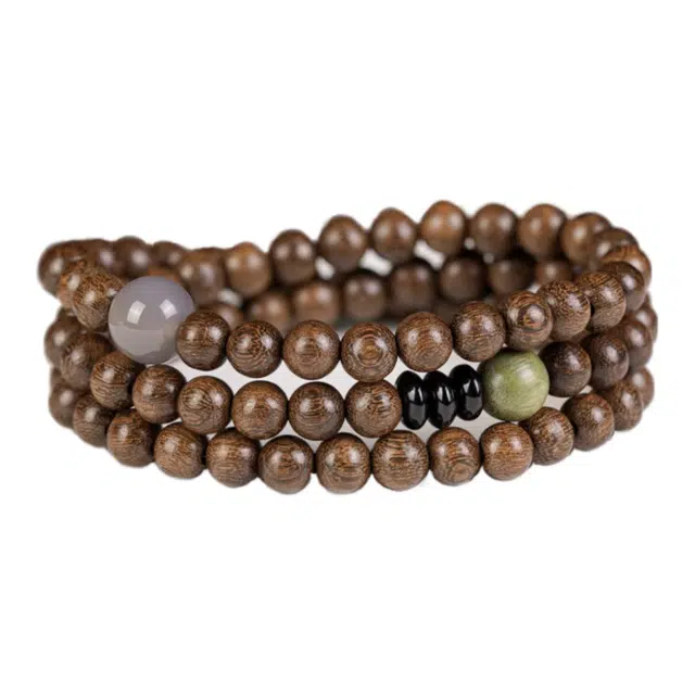 未来可期 琉堇 国潮 考公考研考试上岸 中式复古多圈文玩叠戴檀香 佛珠 念珠女朋友 父亲车载挂件#好运 金丝檀木 手串 男女同款情侣款