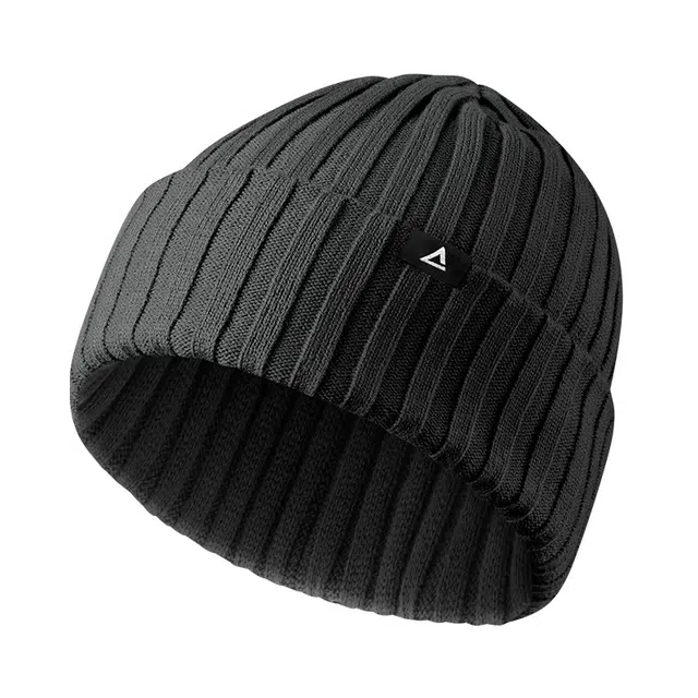 匹克 秋冬保暖针织帽  简约时尚抗静电 腈纶 绒线帽 男女同款情侣款 黑色