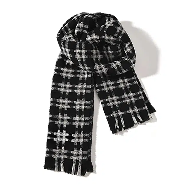 木林森 软乎乎加厚仿羊绒井字格纹围巾秋冬季高级感韩版百搭保暖长款披肩围脖 围巾 男女同款情侣款