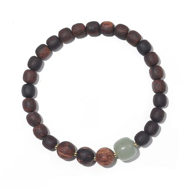 鶄鲤 简约复古手持单圈念珠文玩手饰搭配玉髓檀香油密 礼盒装 降真香 手串 男女同款情侣款