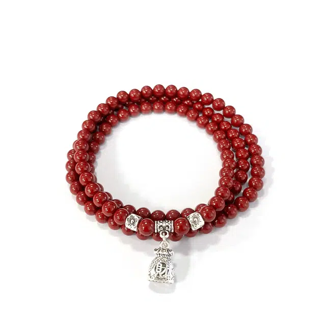 京华录 小众设计精致武当山国潮复古轻奢典雅 平安喜乐八方来财招财福袋 高级感禅意文艺范#好运 再造辰砂朱砂 手串 男女同款情侣款