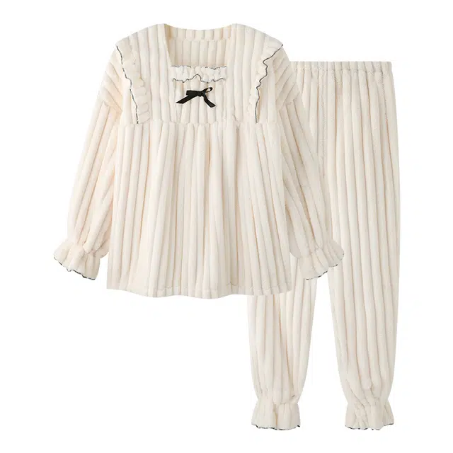 欧诗帛 气质休闲简约舒适长袖睡衣套装 女款 图片色