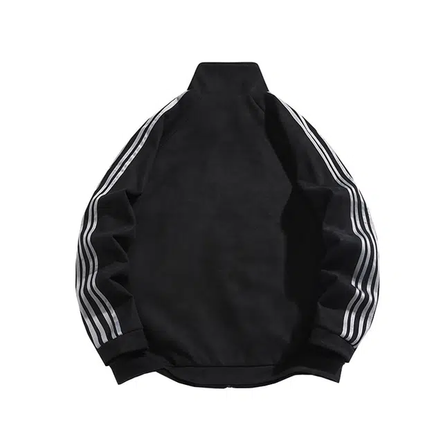 雅鹿 美式高街复古简约条纹宽松户外运动风百搭休闲立领教练夹克外套 男女同款