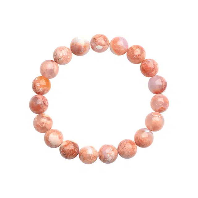 妈妈的礼物 满色樱花 原石矿手链 樱花开口笑 爱情甜蜜 玛瑙 手串 女款